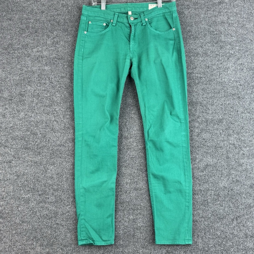 Rag & Bone Jeans Womens 29x29 Green Skinny Fit Denim Cotton Stretch 5 Pocket